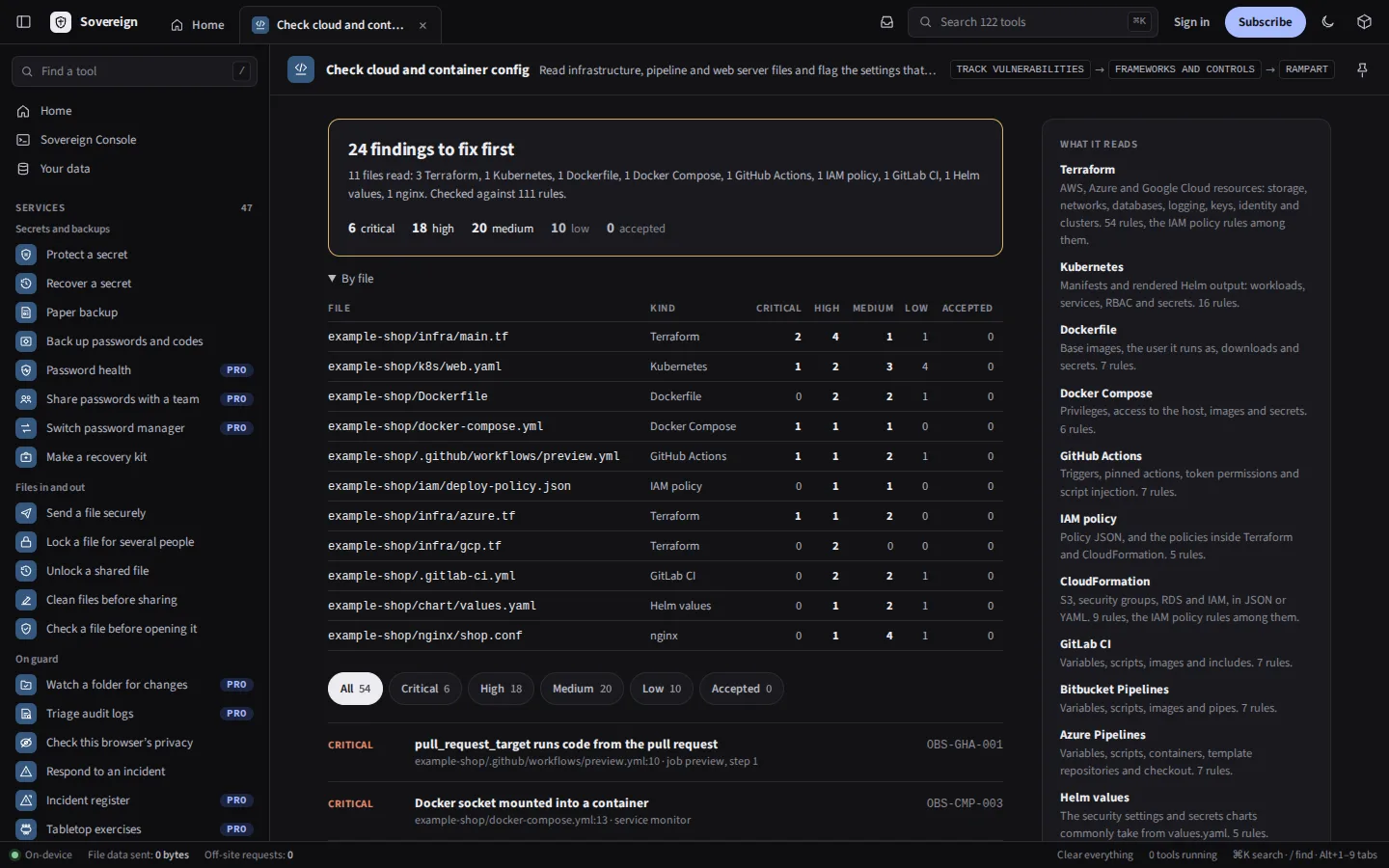 The same configuration check in the dark theme